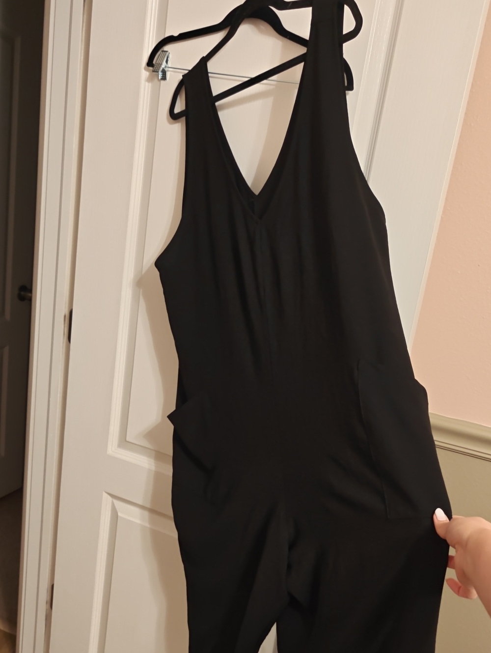 torrid Black V-Neck Sleeveless Jumpsuit with Pockets